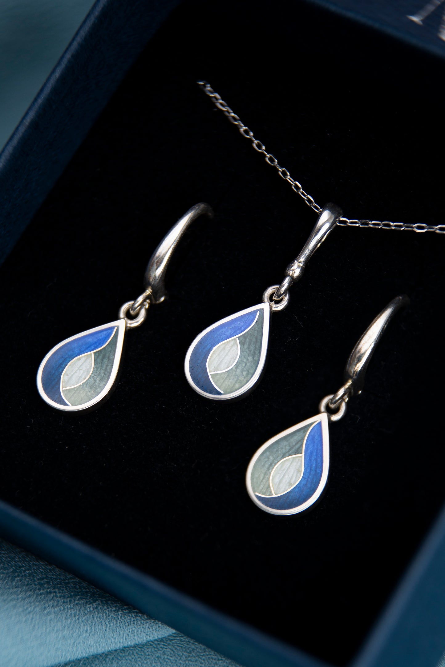 Small Teardrop Cloisonné Enamel Jewellery Set