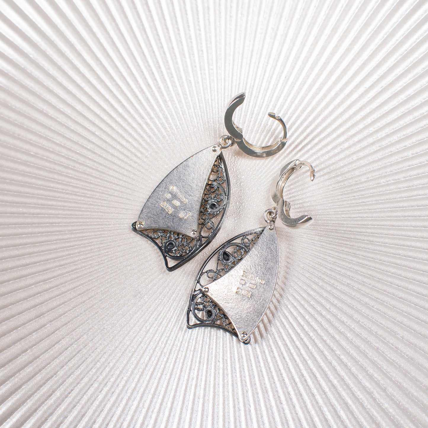 Filigree Earrings Sail, Cloisonne Enamel And Sterling Silver Nautical Earrings